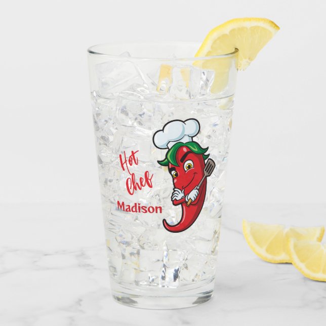 Hot-Pepper-Koch für benutzerdefinierten Text Glas (Rückseite Ice)