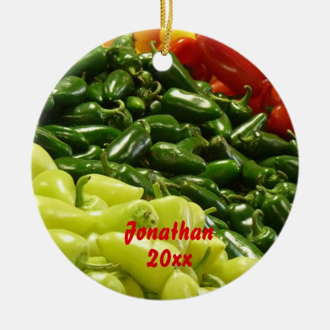 Hot Peppers Christmas Holiday Ornament (Vorne)