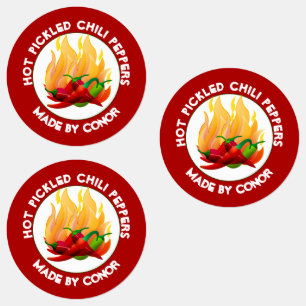 Hot Pickled Chili Paprikaschoten Etiketten