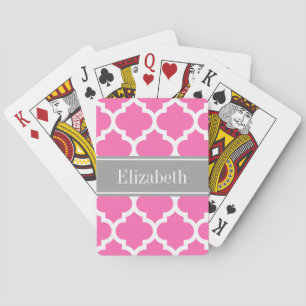 Hot Pink2 Welch marokkanische #5 Dunkelgraue Bezei Spielkarten