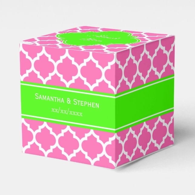 Hot Pink2 Welch marokkanische #5 Lime Green Name M Geschenkschachtel (Vorderseite)