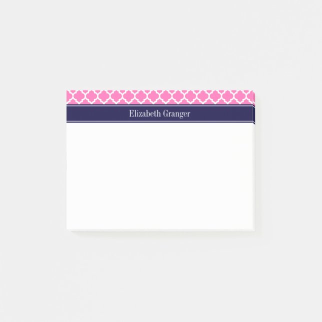 Hot Pink2 Welch marokkanische #5 Navy Blue Name Mo Post-it Klebezettel (Vorderseite)
