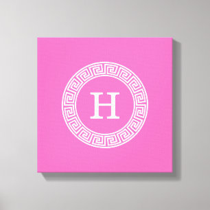 Hot Pink2 Welches erste Monogramm für den griechis Leinwanddruck