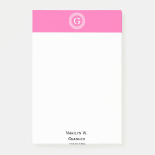 Hot Pink2 Welches erste Monogramm für den griechis Post-it Klebezettel
