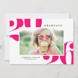 Hot Pink 2025 Fett Typografie Foto Abschluss Ankündigung