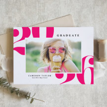Hot Pink 2025 Fett Typografie Foto Abschluss