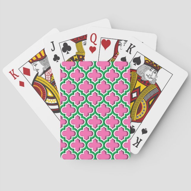 Hot Pink #2, Emerald, Whirlpool, Quatrefolie #5DS Spielkarten (Rückseite)