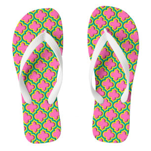 Hot Pink #2, gelb, Aquamarin marokkanisch, Quartie Flip Flops