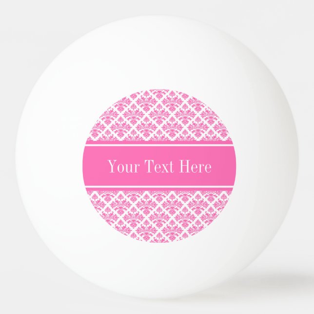 Hot Pink 2 Whask #3 (Hot Pink Name Monogram) Tischtennisball (Vorderseite)