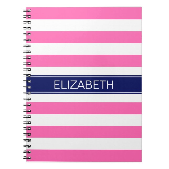 Hot-Pink #2 Whiteboard für den Namen der Stripe Na Notizblock (Vorderseite)