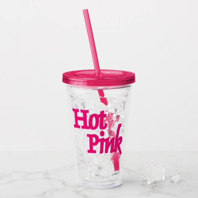 Hot Pink Acryltumor Acryltrinkbecher (Vorderseite Ice)