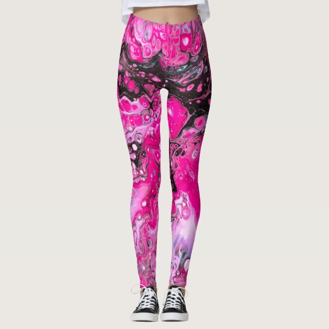 Hot Pink Alien Blood Women's Leggings (Vorderseite)