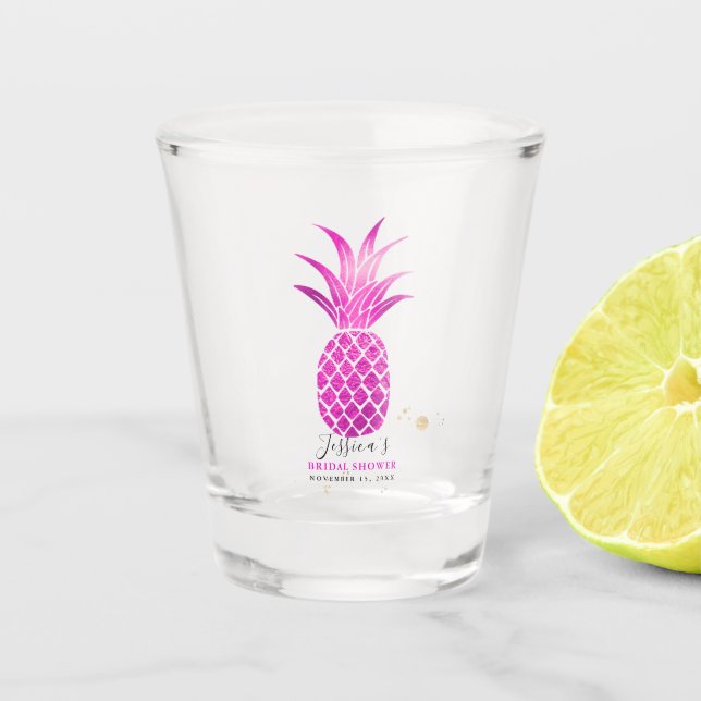 Hot Pink Anapfel Hochzeitsgeschenk Schnapsglas (Vorderseite)