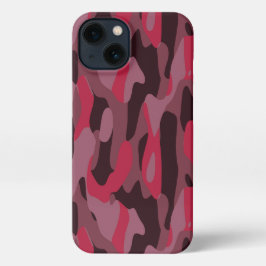Hot pink and Burgundy Camo iPhone Hülle