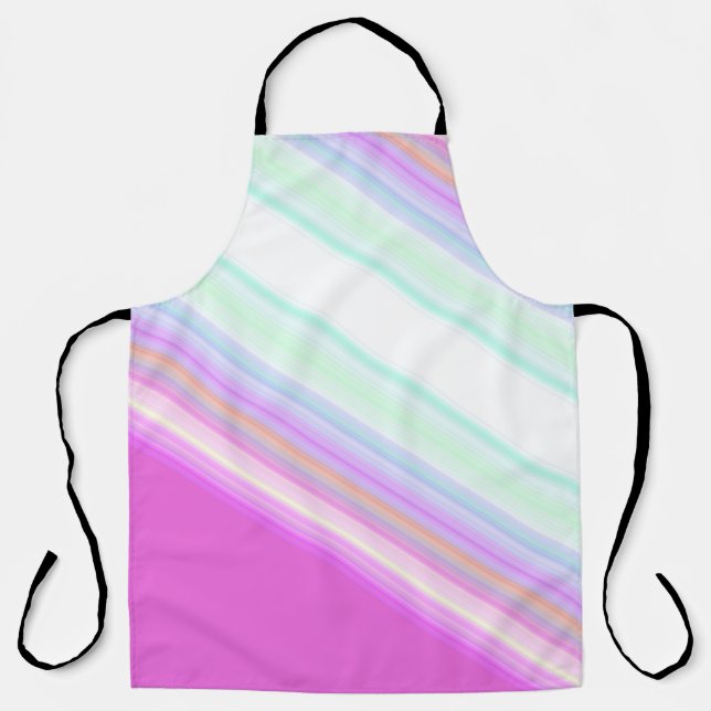 Hot Pink and White Strips Schürze (Vorderseite)