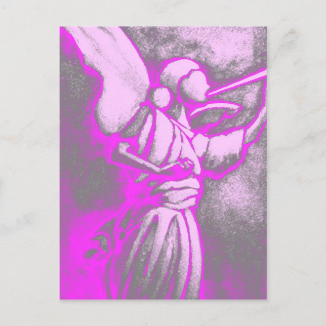Hot Pink Angel Postkarte (Vorderseite)