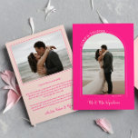 Hot Pink Arch Wedding Foto Liebe & Danke<br><div class="desc">Striktes Foto Dankeschön Karte an Ihre Hochzeitsgäste in heiß rosa und rot senden. Doppelseitige Hochzeitskarte mit zwei Fotos, eins in einem bogenförmigen Rahmen mit LIEBE & DANKS in einer Kurve geschrieben. Heiß rosa Hochzeit danke Karte mit Ihren Namen in einem modernen rot rosa Pinsel Skript. Rosa Foto danke Ihnen Karten...</div>