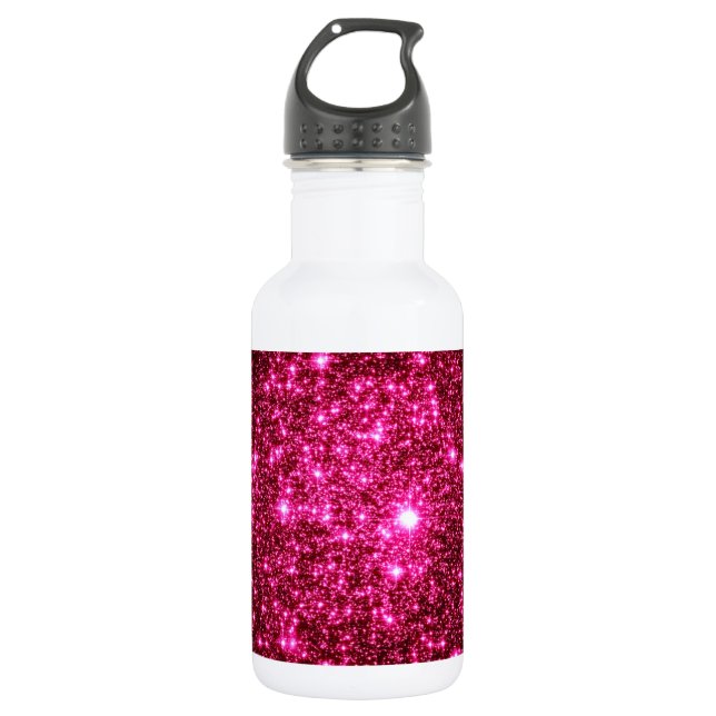 Hot Pink Astral Glitzer Trinkflasche (Vorderseite)