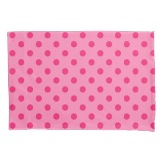 Hot Pink auf rosa Polka Dots Design Kissenbezug