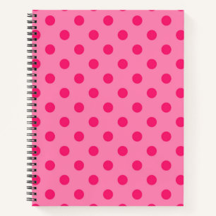 Hot Pink auf rosa Polka Dots Design Notizbuch