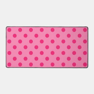 Hot Pink auf rosa Polka Dots Design Schreibtischunterlage