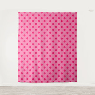 Hot Pink auf rosa Polka Dots Design Wandteppich