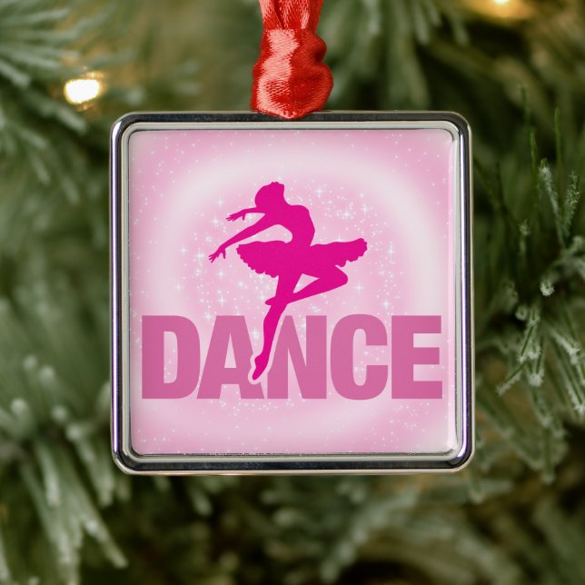 Hot Pink Ballerina Tanz Sparkasse Ornament Aus Metall (Baum)