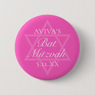 Hot Pink Bat Mitzvah Party Star von David Button