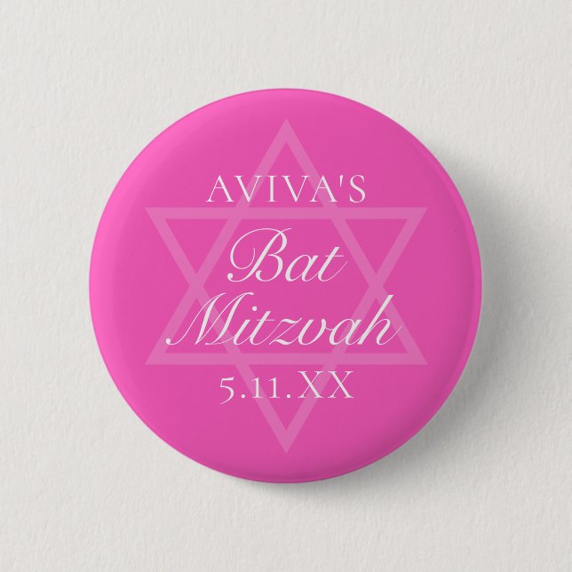 Hot Pink Bat Mitzvah Party Star von David Button (Vorderseite)