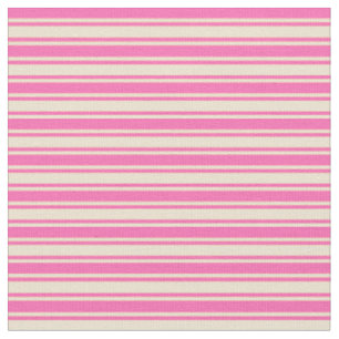 Hot Pink & Beige Streifen Muster Stoff