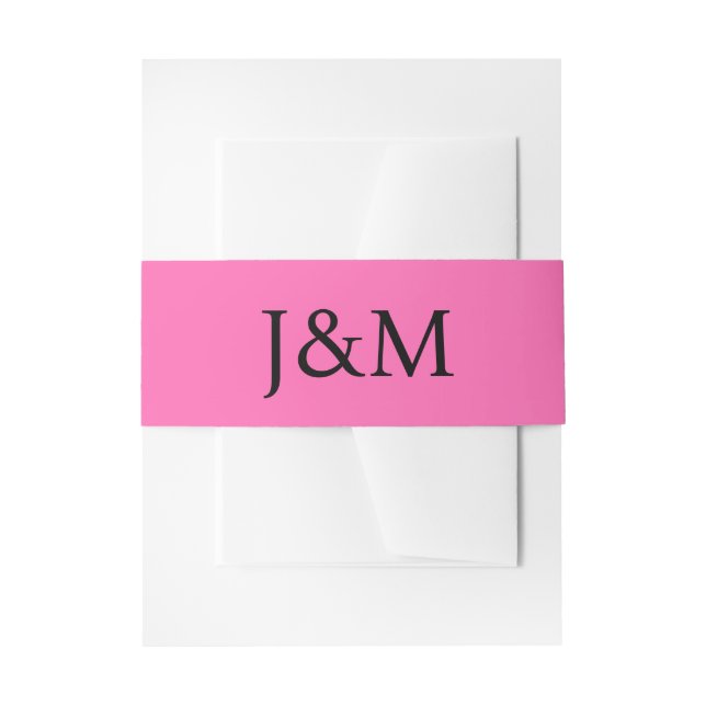 Hot Pink Belly Bands Einladungsbanderole (Vorderseite Beispiel)