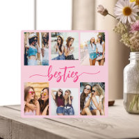 Hot Pink Besties Friends 6 Foto Collage Keepake