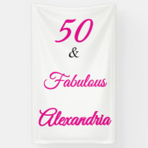 Hot Pink Black 50 & Fabulous 50th Birthday
