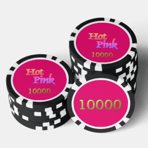 Hot Pink Black gold 10000 gestreifter Poker-Chip Pokerchips