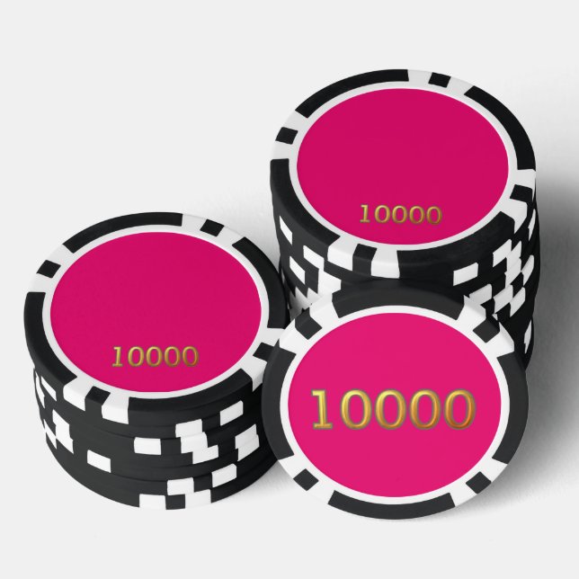 Hot Pink Black gold 10000 gestreifter Poker-Chip Pokerchips (Stapel)