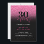 Hot Pink & Black Imitate Glitzer 30 & Kokett 30 Einladung<br><div class="desc">Kann vollständig an Ihre Bedürfnisse angepasst werden. © Gorjo Designs. Made for you via Zazzle Plattform. // Sie suchen passende Artikel? Andere Schreibwaren aus dem Set, die im Bereich "Sammlungen" meines Ladens erhältlich sind. // Benötigen Sie Hilfe bei der Anpassung Ihres Designs? Andere Ideen got? Kontaktieren Sie mich (Zoe) direkt....</div>