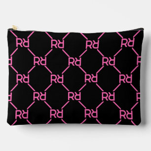 Hot Pink Black Monogram Name Girl's Ursprüngliche  Zubehörtasche