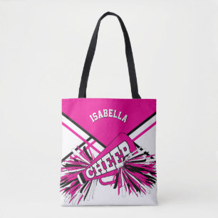 Hot Pink, Black & White Chereleader Design Tasche