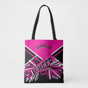 Hot Pink, Black & White Chereleader Design Tasche