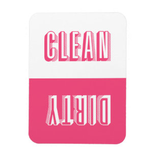 Hot Pink Block Moderne Typografie Geschirrspülmasc Magnet