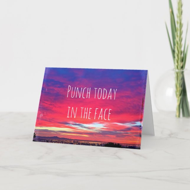 Hot Pink Blue Coast Sunset Punch heute Angebot Karte (Vorderseite)