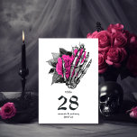 Hot-Pink-Blues-Hochzeit Tischnummer<br><div class="desc">Whimsical Vintag Blumen Schädel gotische Hochzeit Tischnummer in Akzenten von heiß-rosa angepasst an Ihre Veranstaltung Besonderheiten.</div>