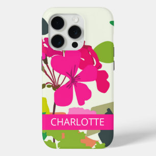 Hot Pink blühende Geranien Floristischer Individue Case-Mate iPhone Hülle