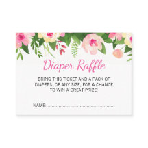 Hot-Pink-Blume Kinderdusche-Windeln-Raffel-Ticket