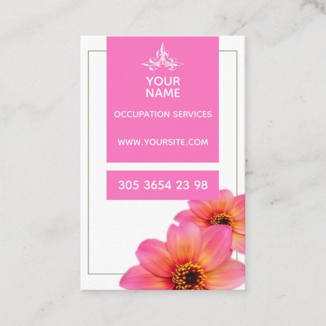 Hot-Pink-Blume - Visitenkarte (Vorderseite)