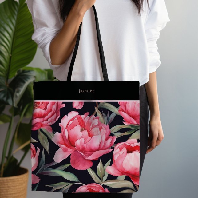 Hot Pink Bold Floral Tasche (Hot Pink Floral Tote)