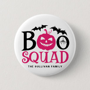 Hot Pink Boo Squad Spooky Letty Halloween Button