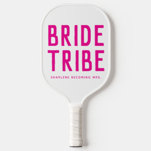 Hot Pink Bride Stamm zu Frau Brautparty Pickleball Schläger