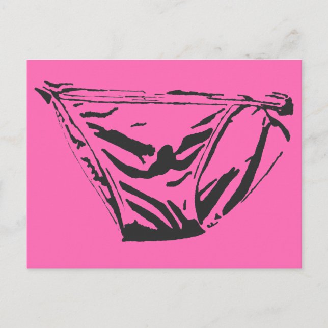 Hot Pink Briefs Postkarte (Vorderseite)