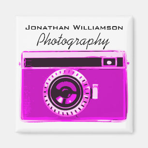 Hot Pink Camera Fotogeschäft Magnet